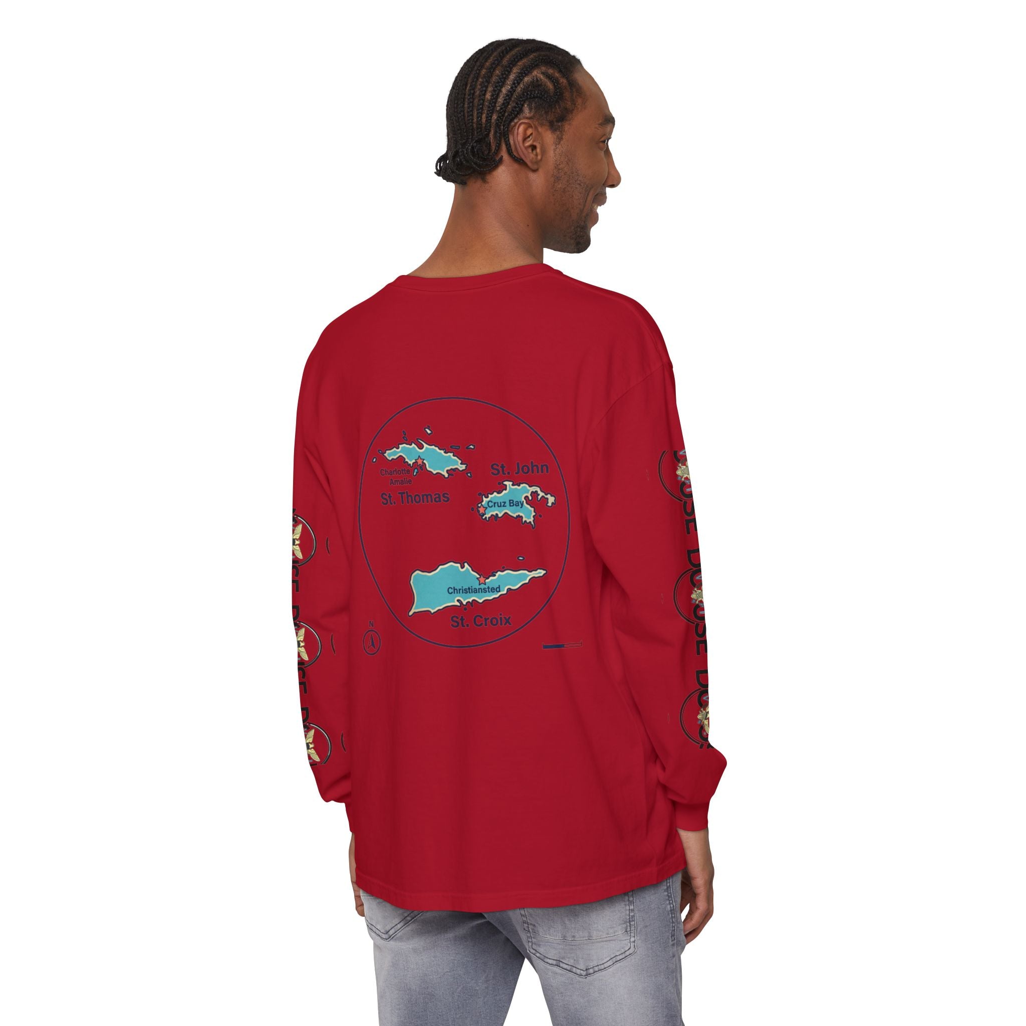 USVI Map Long Sleeve Tee