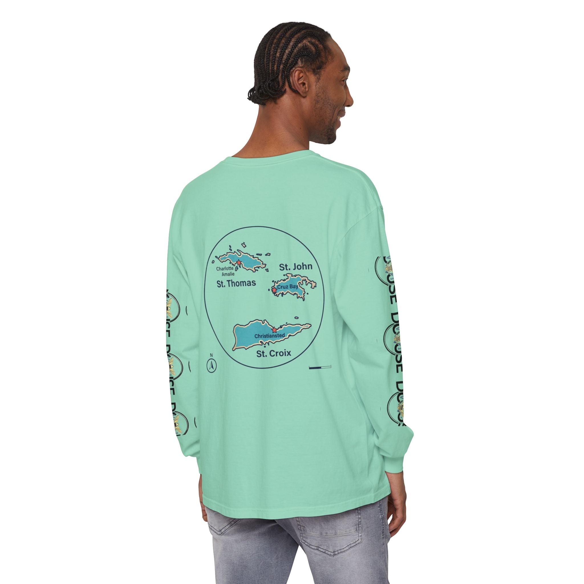 USVI Map Long Sleeve Tee
