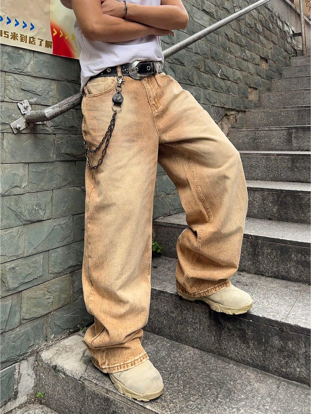 Men's Y2K Baggy Wide-Leg Denim Jeans