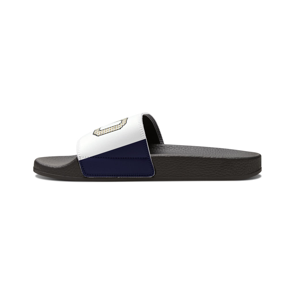 Men's Slide Sandals — White 340 Embroidered Pool Slides