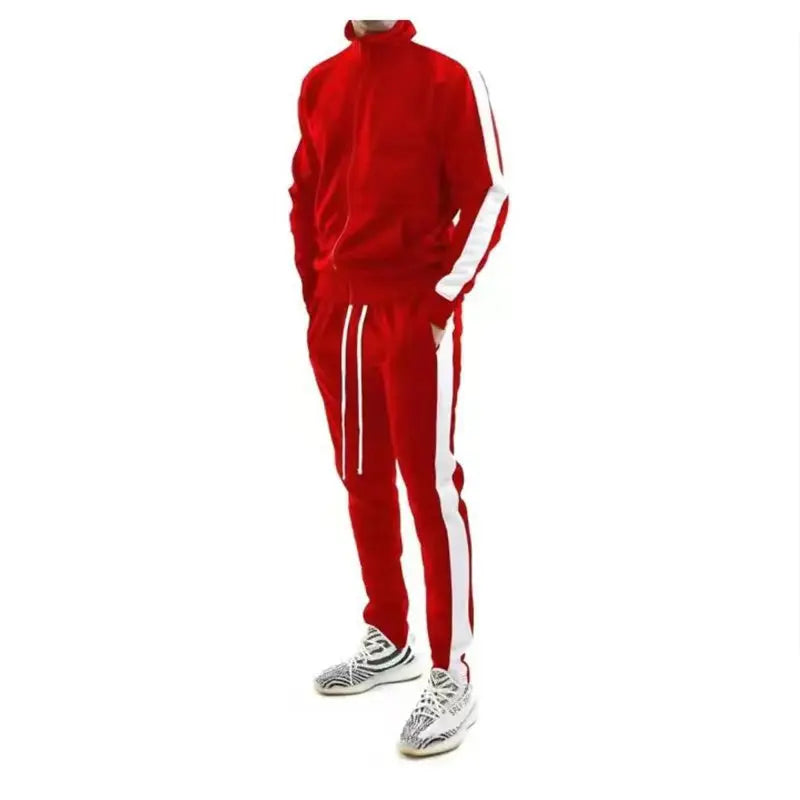 Men's Zip-Up Tracksuit Set