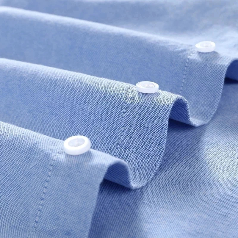 Men's Cotton Oxford Embroidery Dress Shirt