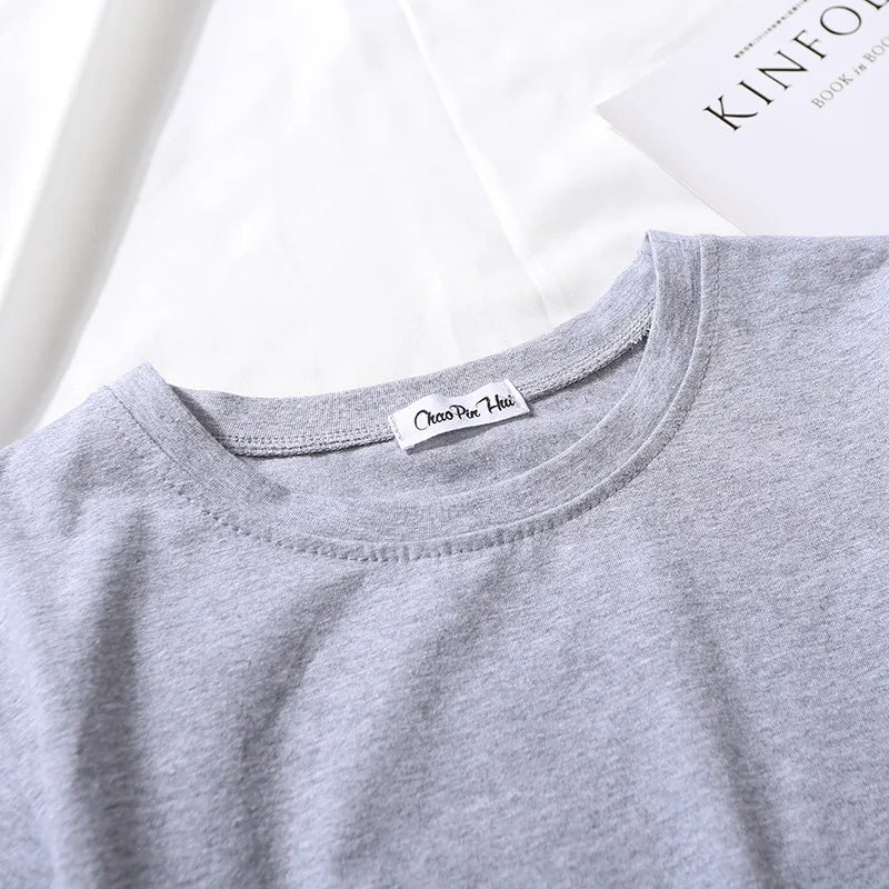 Women's High-Waist Solid Crop T-Shirt
