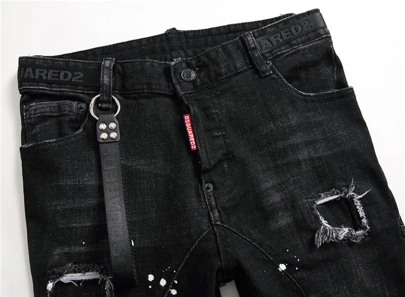 Men's Ripped Straight Jeans
