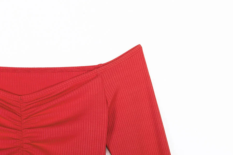 Women's Off-Shoulder Long-Sleeve Club Top