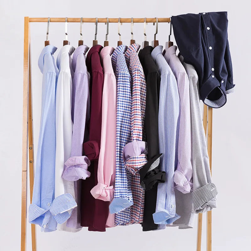 Men's Cotton Oxford Embroidery Dress Shirt