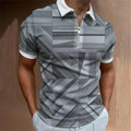 Summer Polyester Cotton Men's Casual Fashion Zipper Polo Shirts Zip up T Shirt Polo T-shirt Zipper