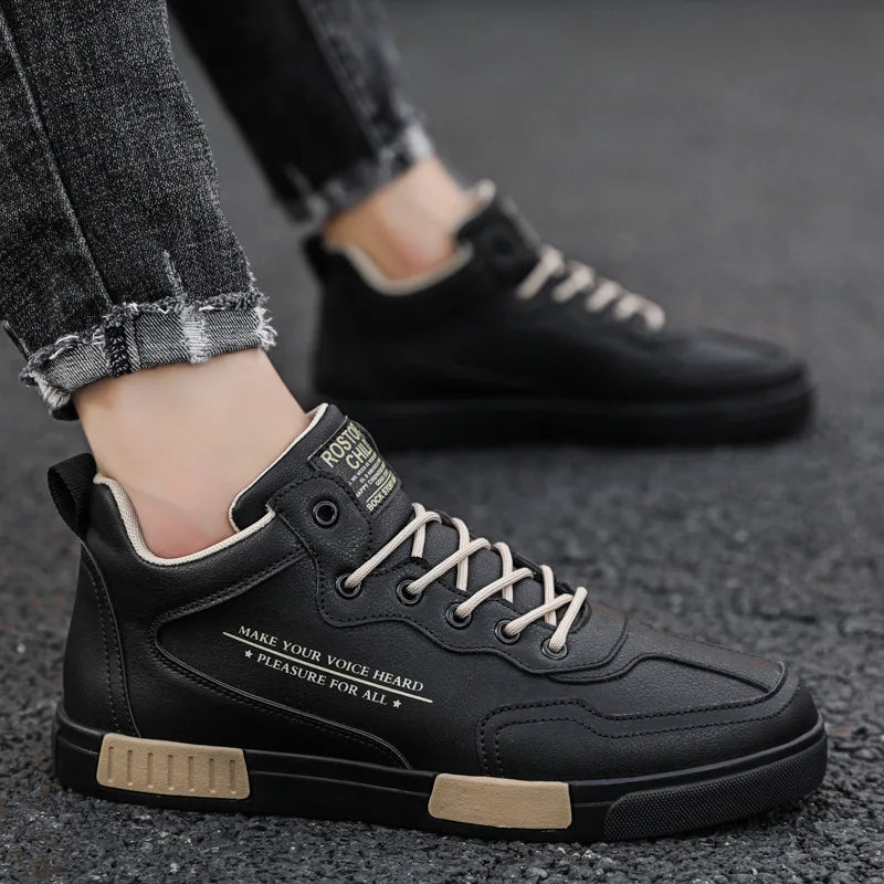 Men's Mid-Top Leather Board Shoes