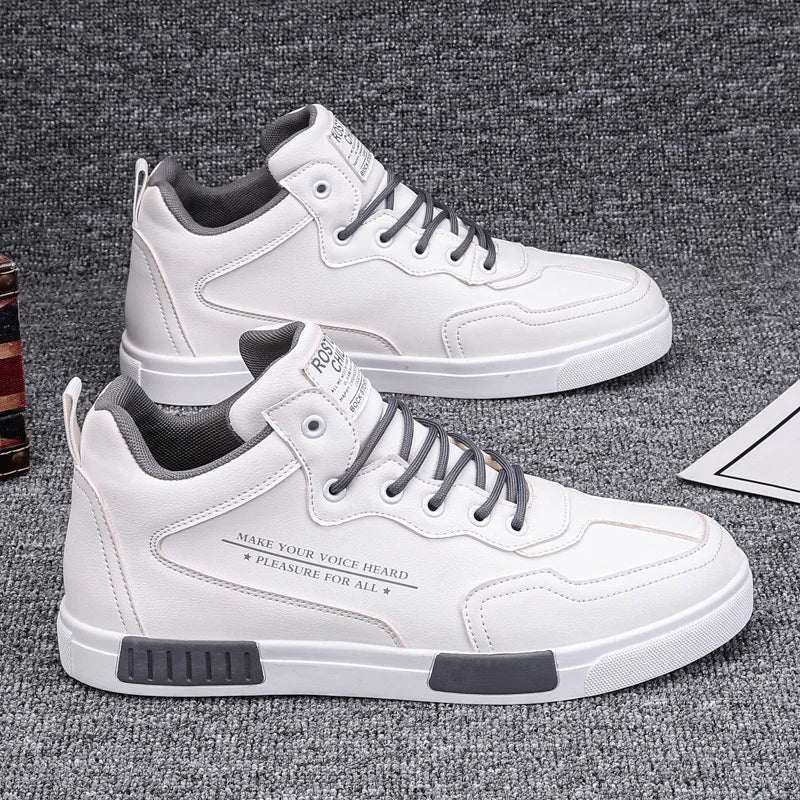 Men's Mid-Top Leather Board Shoes
