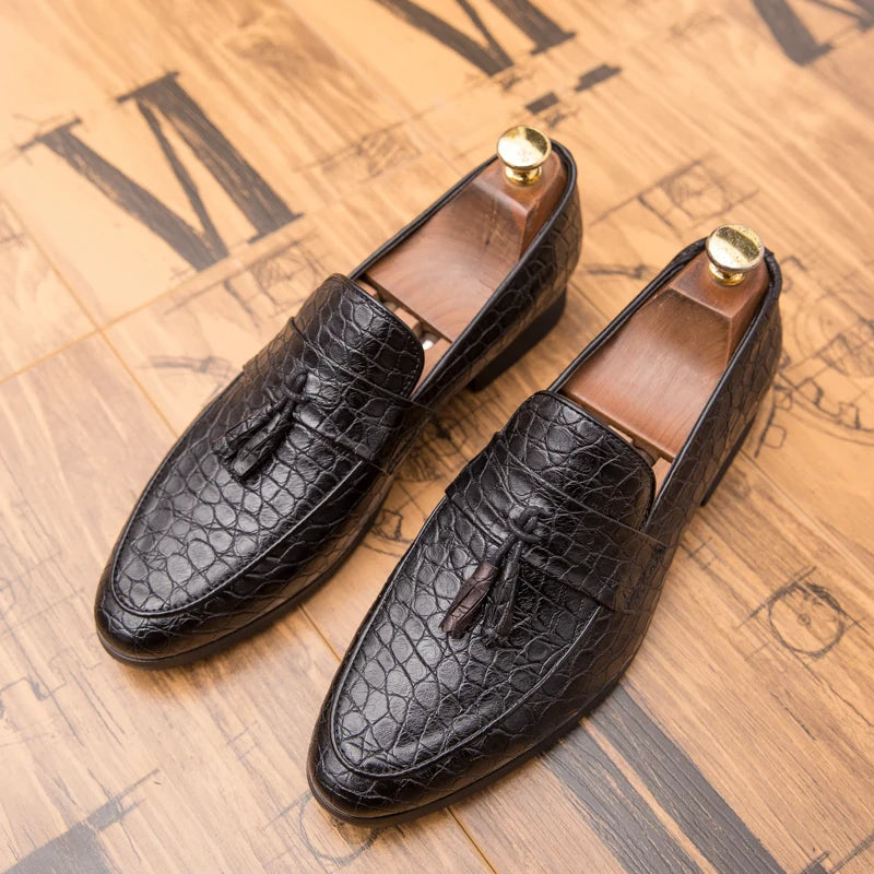 Men's Velvet Tassel Dress Loafers