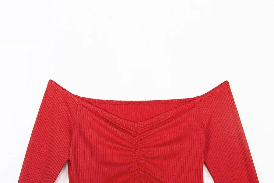 Women's Off-Shoulder Long-Sleeve Club Top