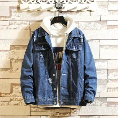 Men's Vintage Hip-Hop Denim Jacket