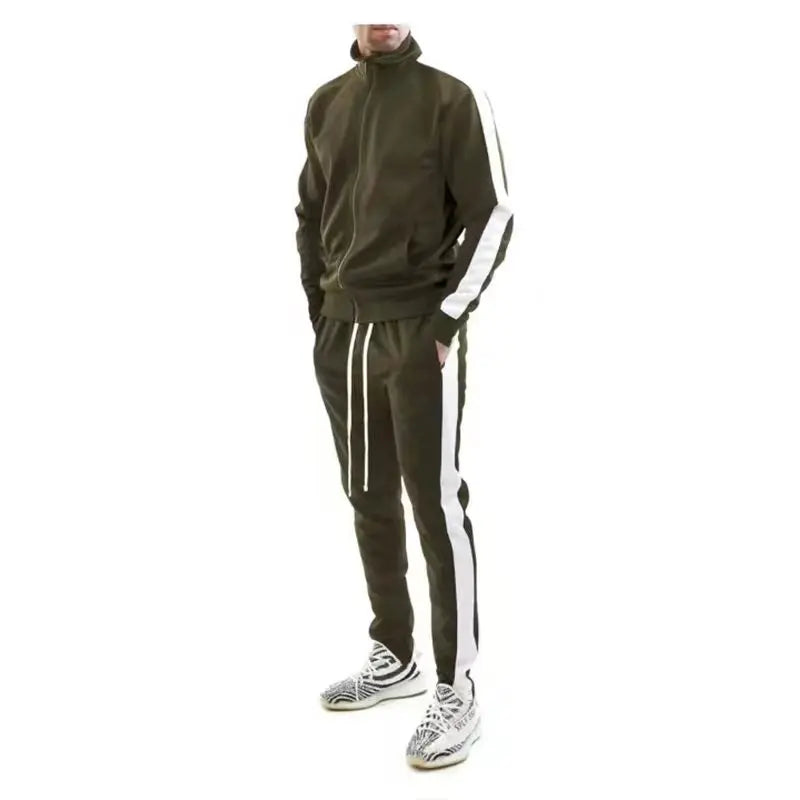 Men's Zip-Up Tracksuit Set