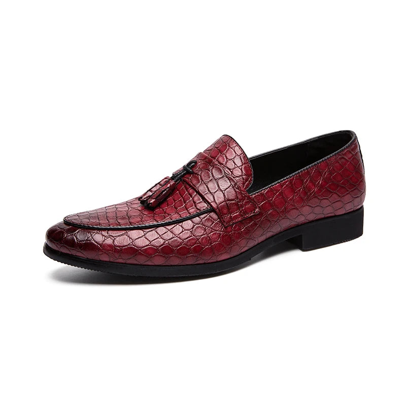 Men's Velvet Tassel Dress Loafers