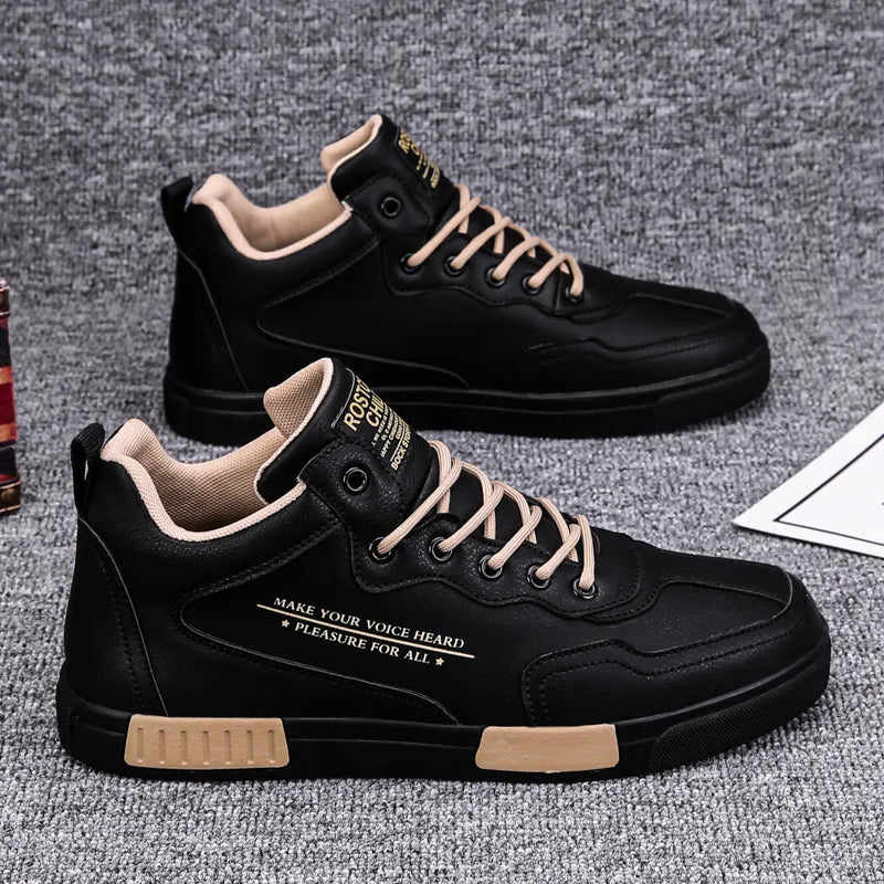 Men's Mid-Top Leather Board Shoes
