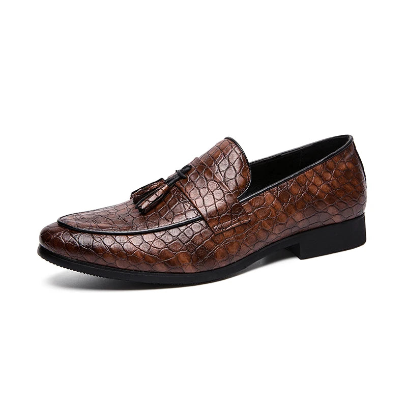 Men's Velvet Tassel Dress Loafers