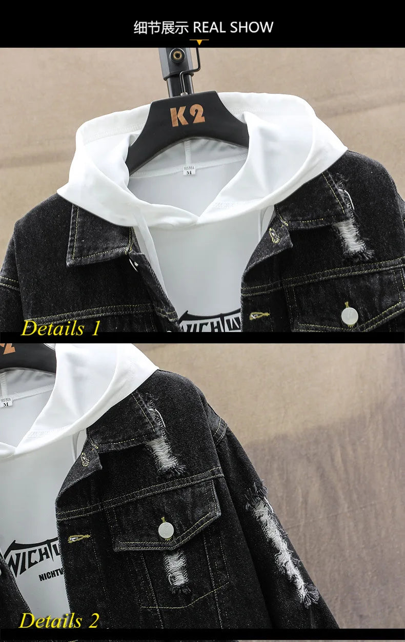 Men's Vintage Hip-Hop Denim Jacket