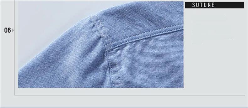 Men's Cotton Oxford Embroidery Dress Shirt