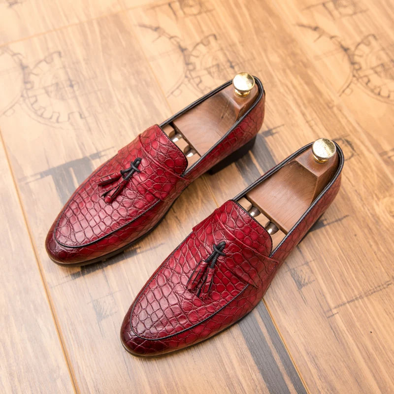 Men's Velvet Tassel Dress Loafers