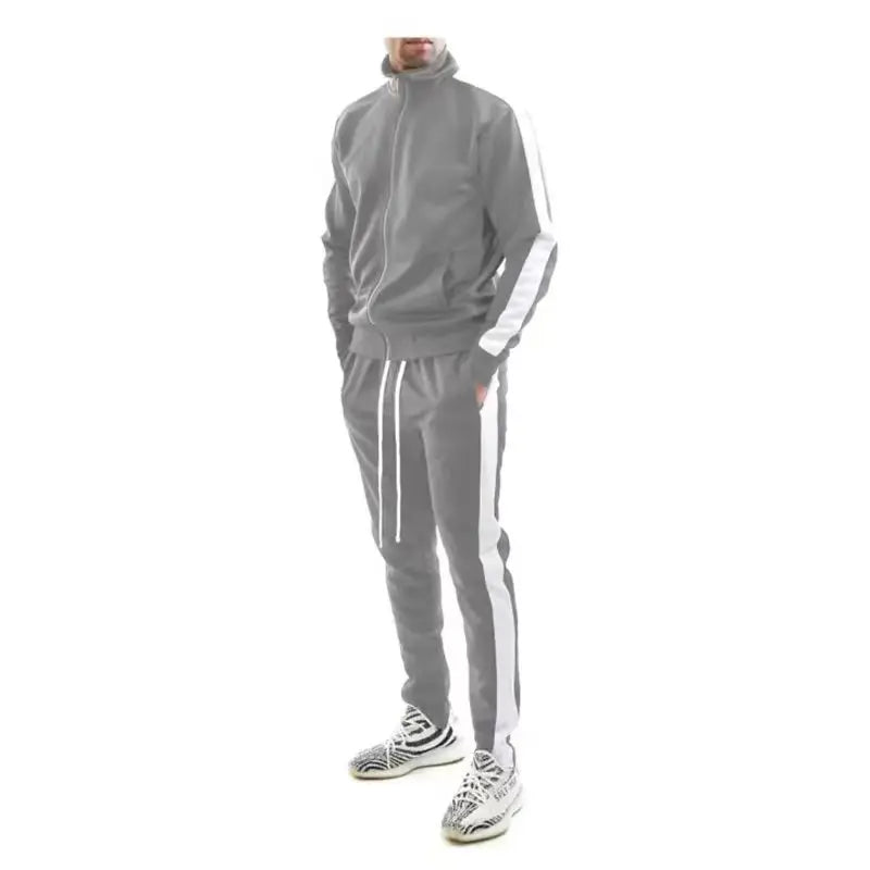 Men's Zip-Up Tracksuit Set