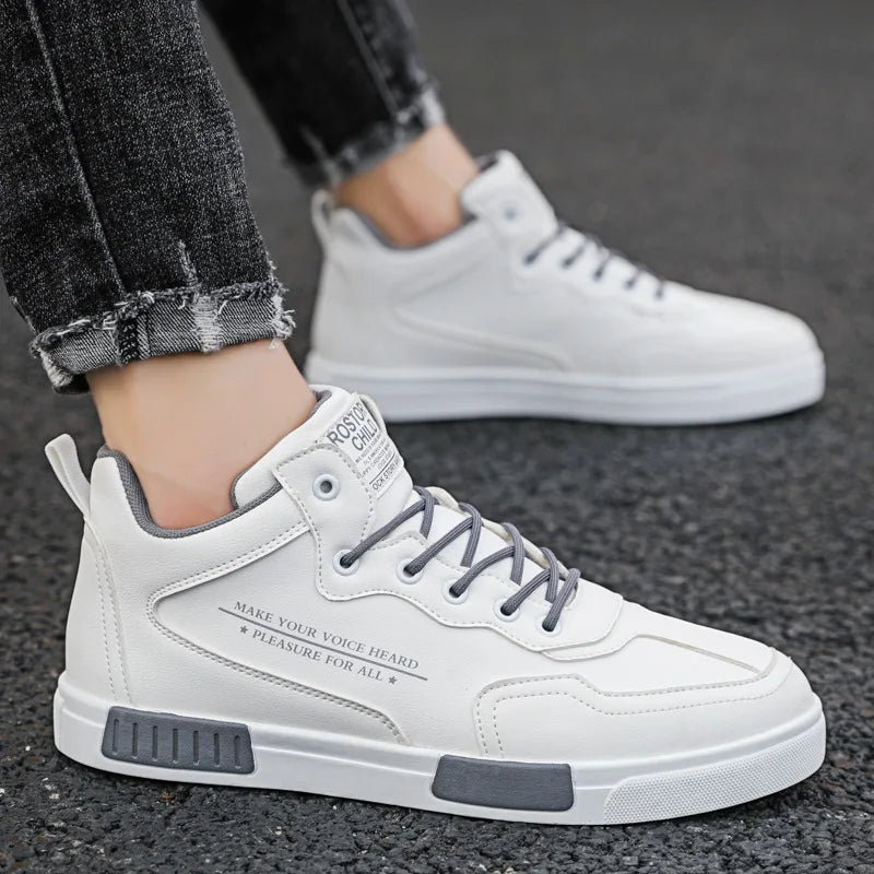 Men's Mid-Top Leather Board Shoes