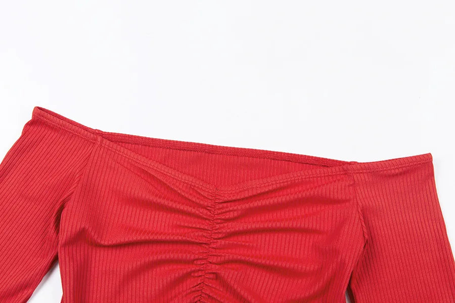 Women's Off-Shoulder Long-Sleeve Club Top
