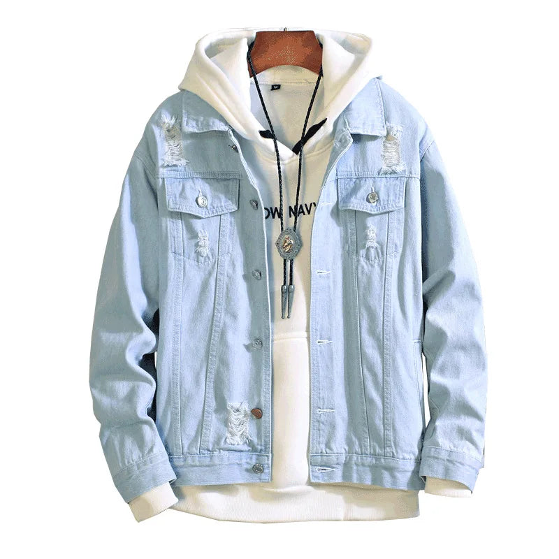 Men's Vintage Hip-Hop Denim Jacket