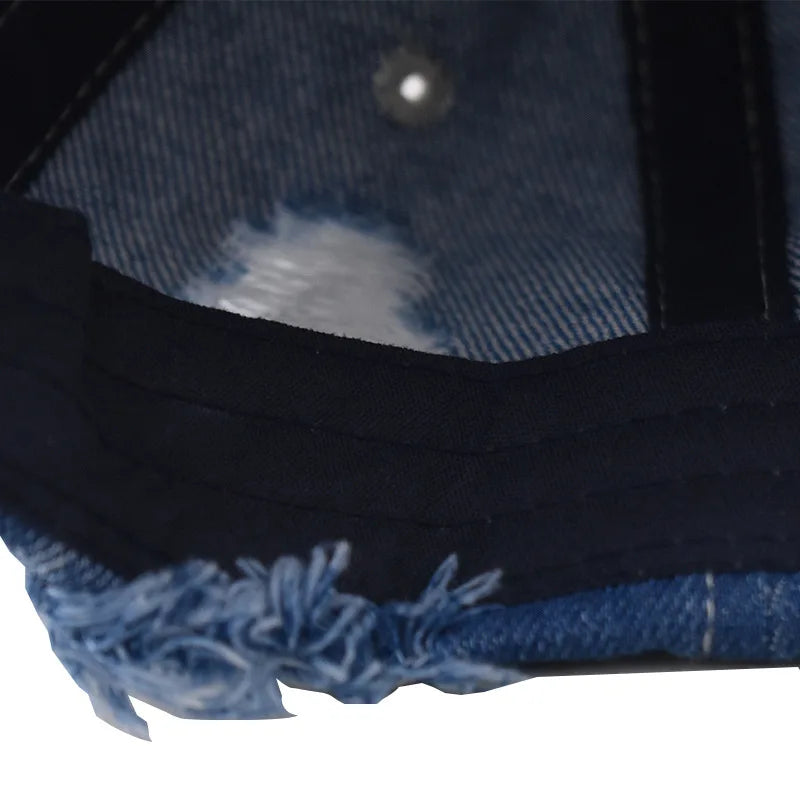 Washed Denim Snapback Trucker Hat