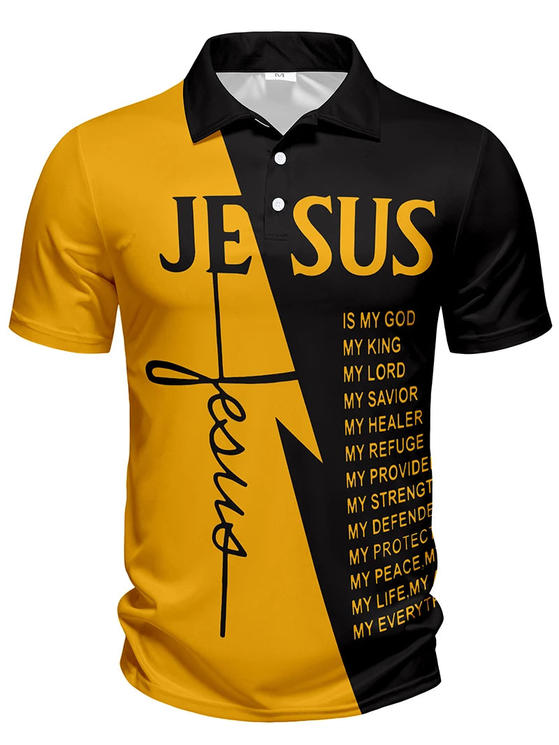 Men's Digital Print Polo Shirt
