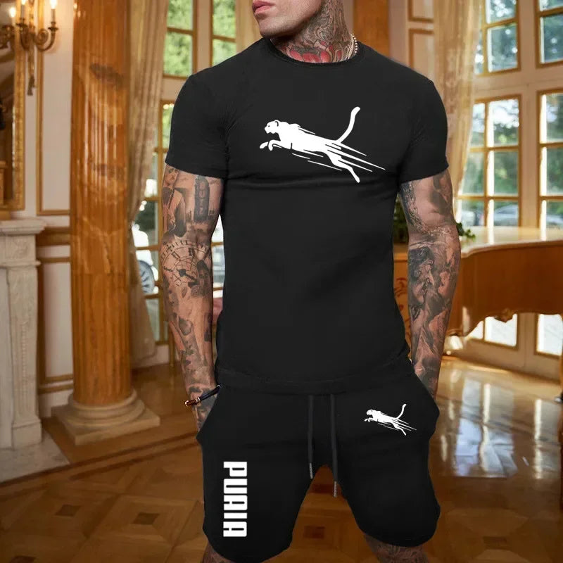 Men's Breathable T-Shirt & Shorts Summer Set