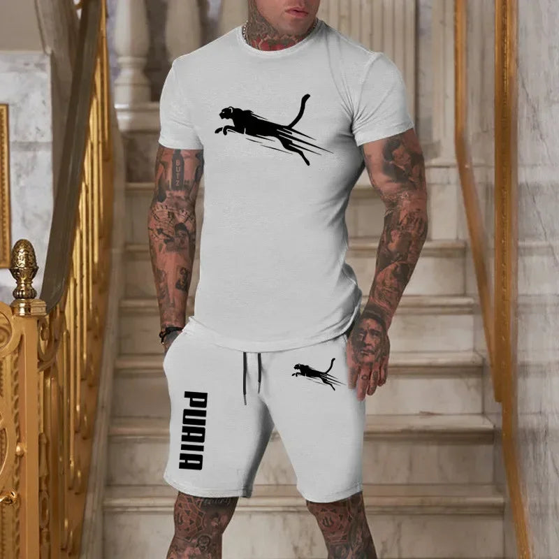 Men's Breathable T-Shirt & Shorts Summer Set