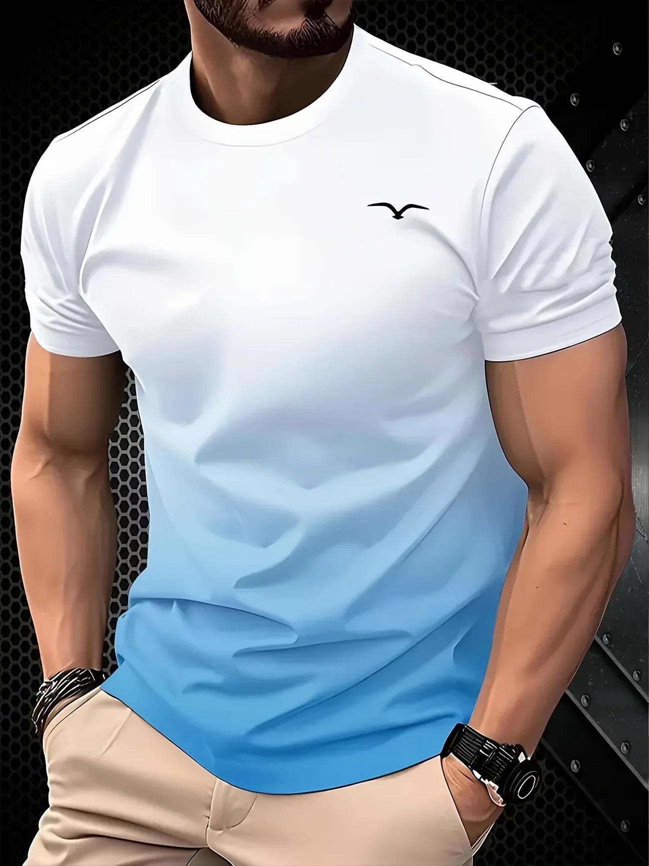 Men's Gradient 3D Print T-Shirt