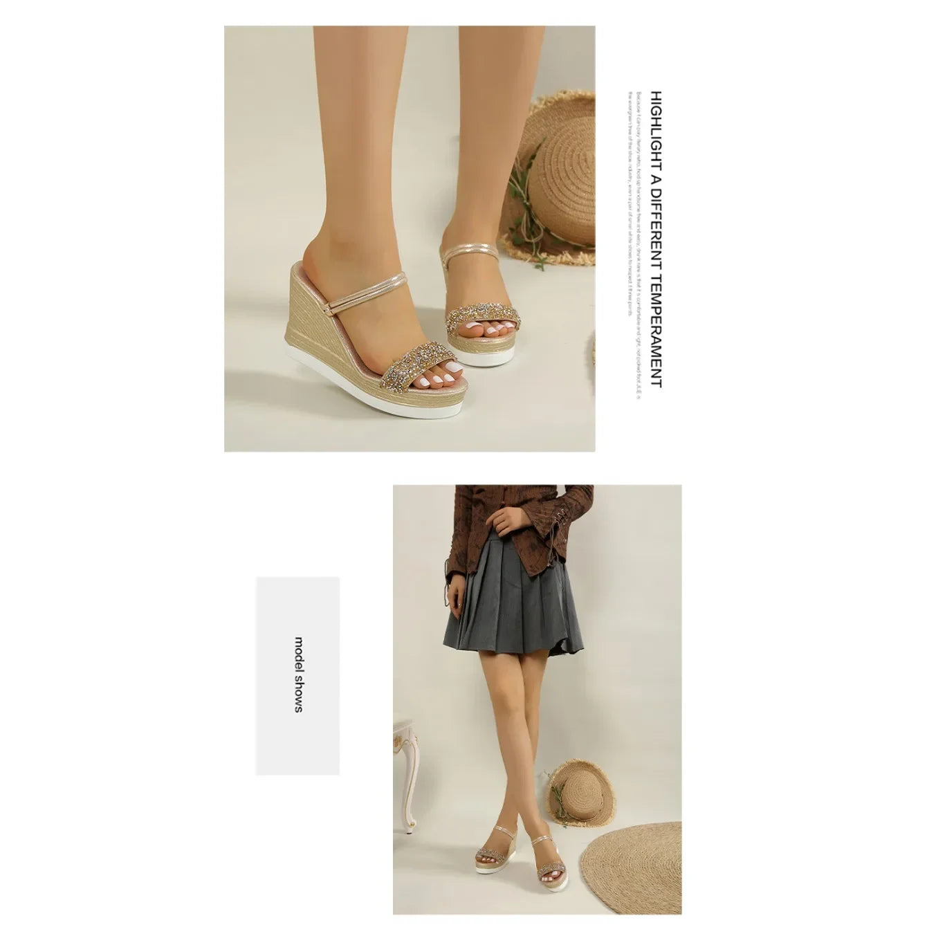 Women's Wedge Platform Slip-On Sandals