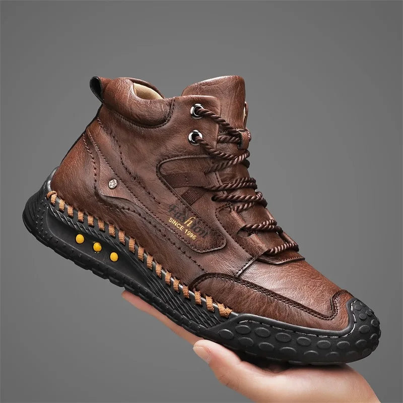 Men's Hand-Stitched Retro Lace-Up Boots