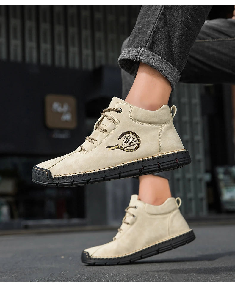 Men's Handmade Leather Outdoor Ankle Boots