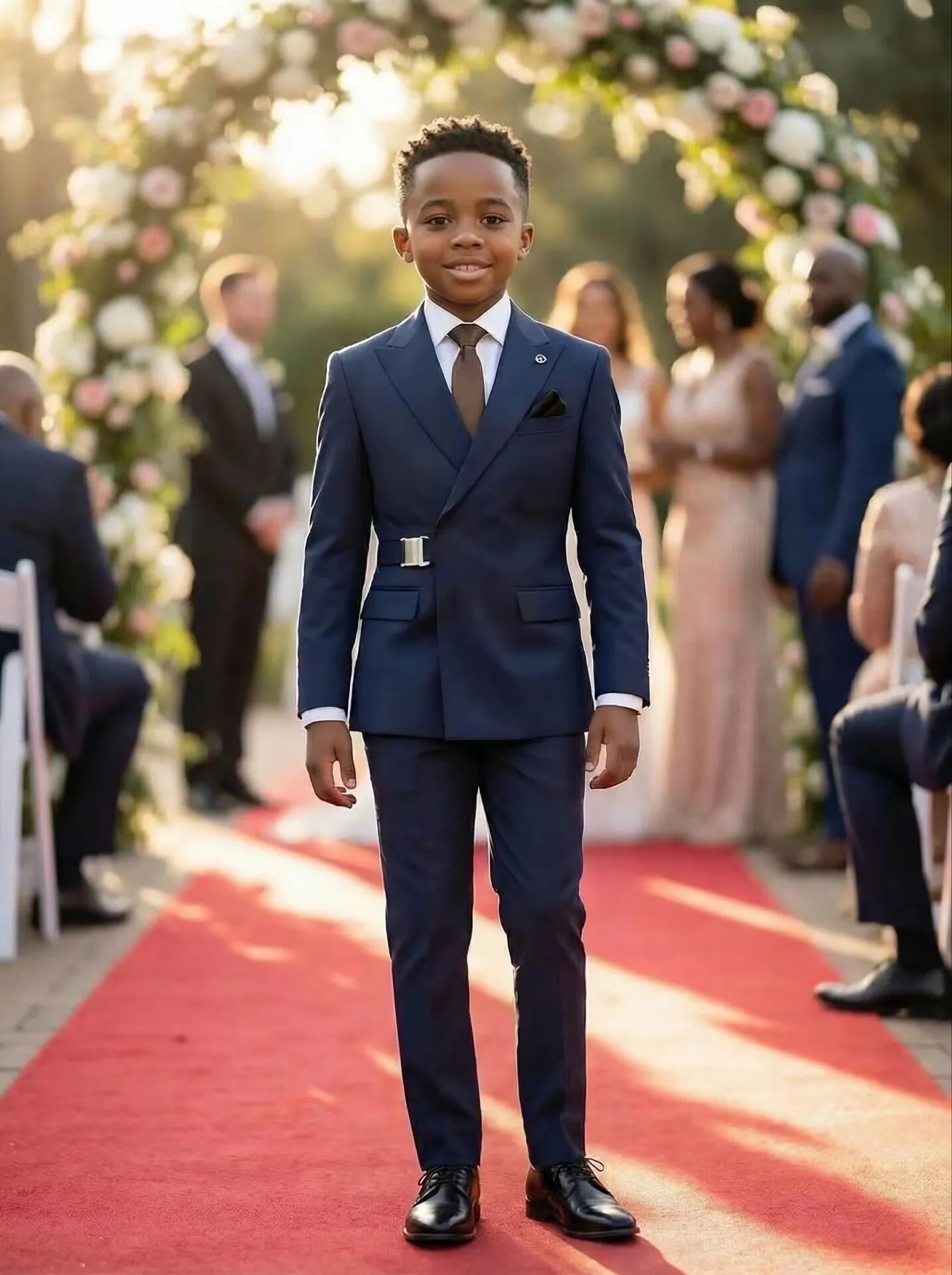 Boys' Double-Breasted Formal Suit Set