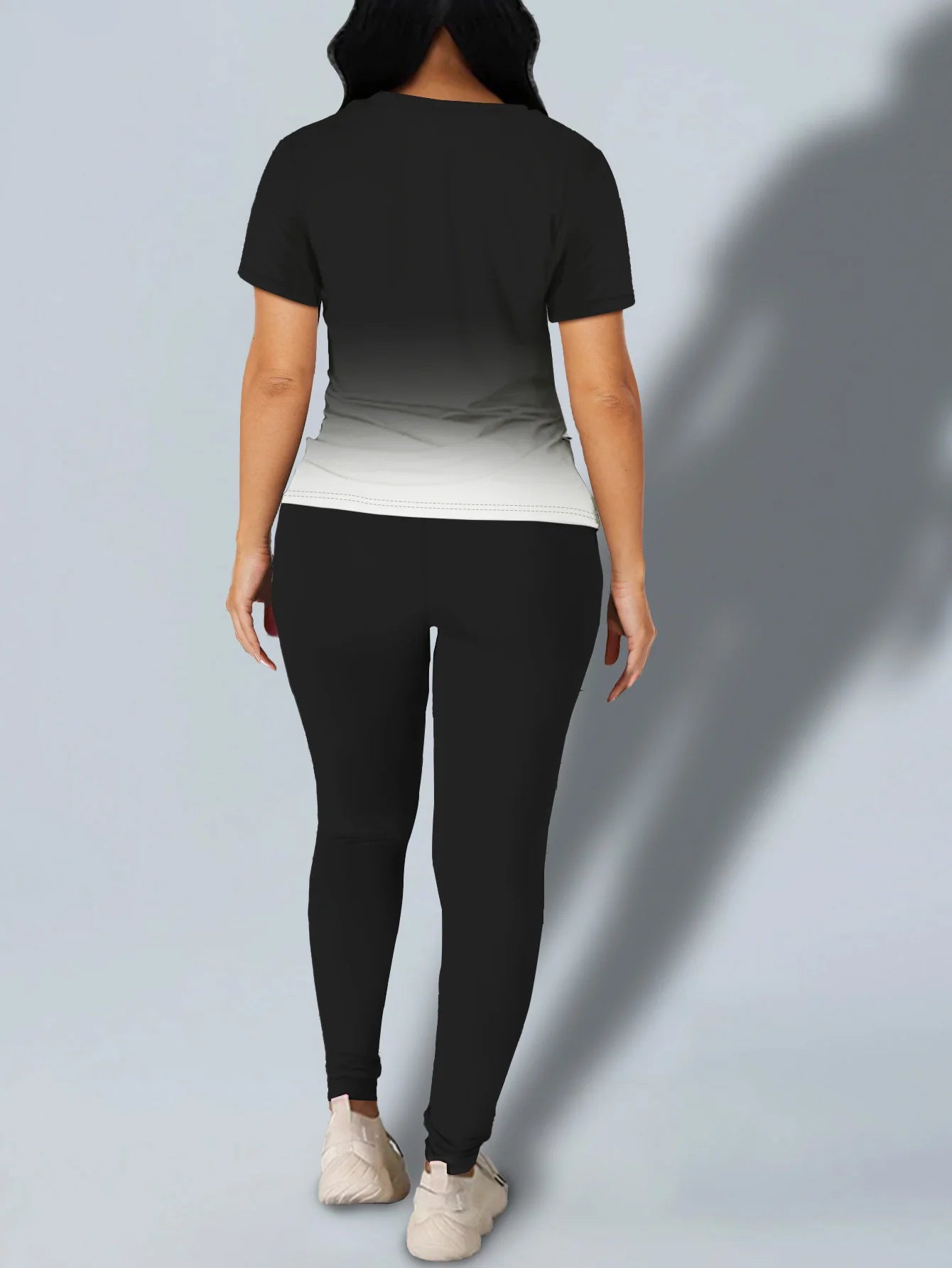 Women's Heart Print Gradient Summer Set