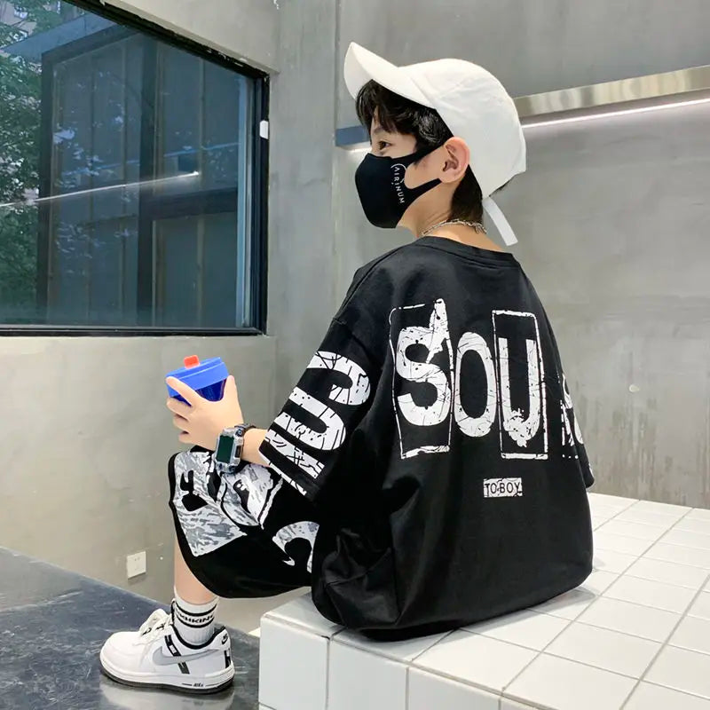 Boys' Hip-Hop T-Shirt & Pants Sports Set