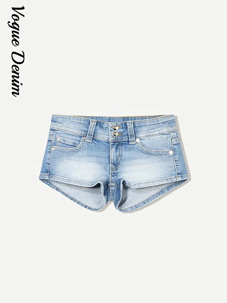 Women's Low-Waist Denim Mini Shorts