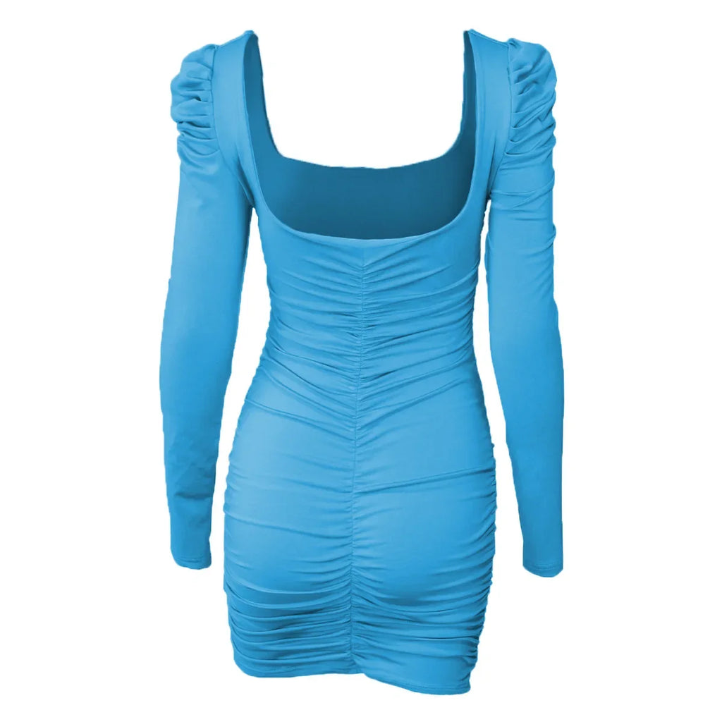 Women's Backless Velvet Stacked-Shoulder Mini Dress