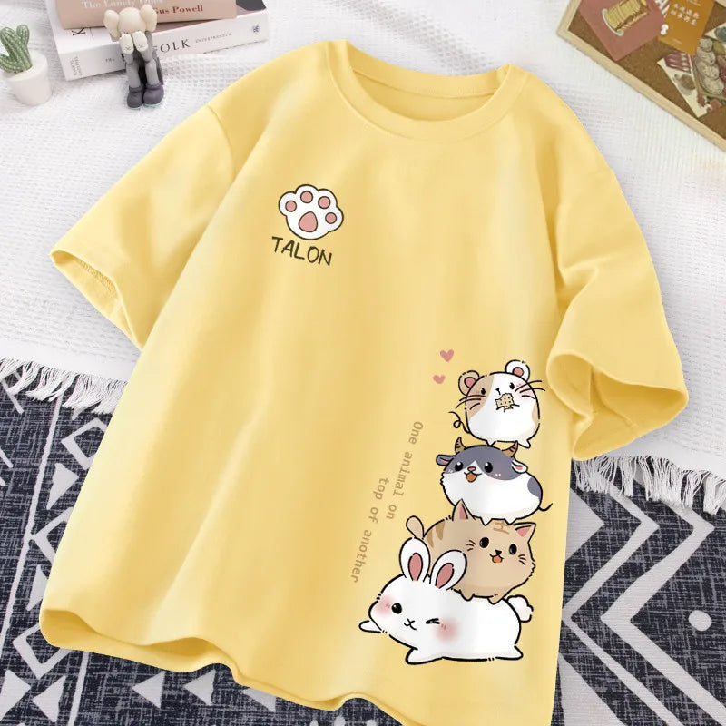 Women's Cute Hamster Print Casual T-Shirt