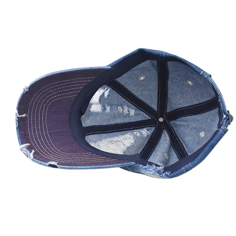 Washed Denim Snapback Trucker Hat