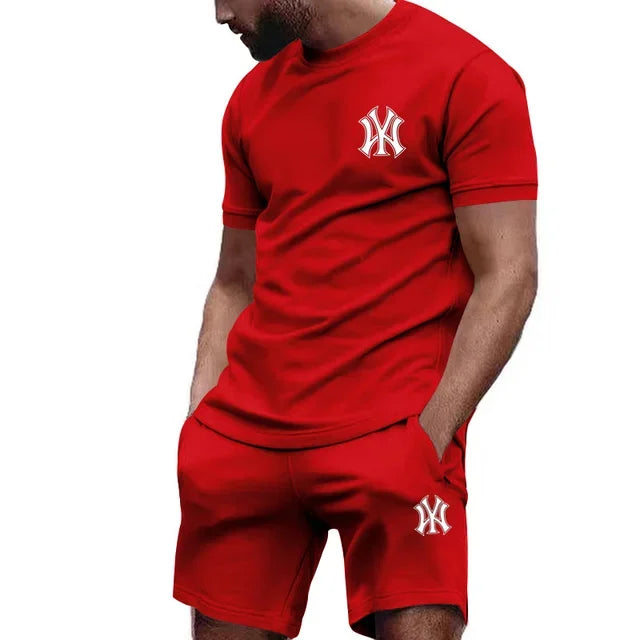 Men's Printed T-Shirt & Pants Sports Set