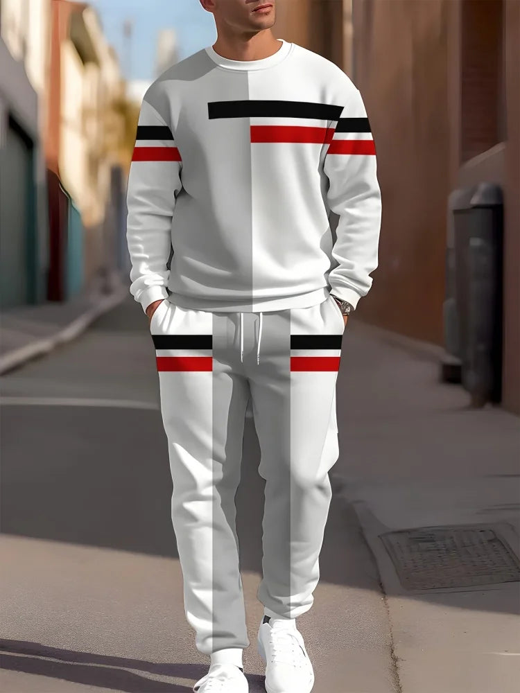 Men's Gradient Print Long-Sleeve & Pants Set