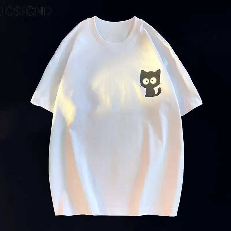 Women's Cartoon Print Loose Casual T-Shirt