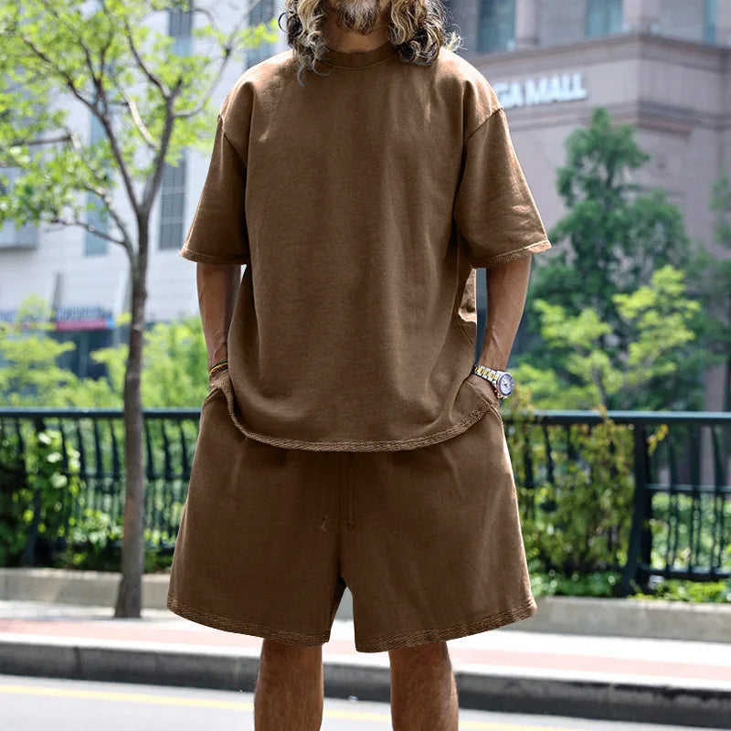 Men's Oversized Casual Sports T-Shirt & Shorts Set