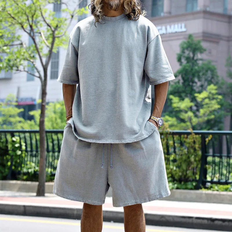 Men's Oversized Casual Sports T-Shirt & Shorts Set