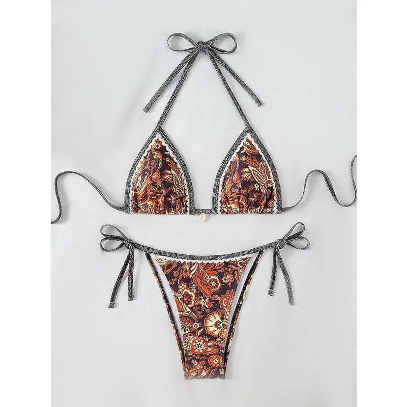 Women's Halter Triangle String Bikini