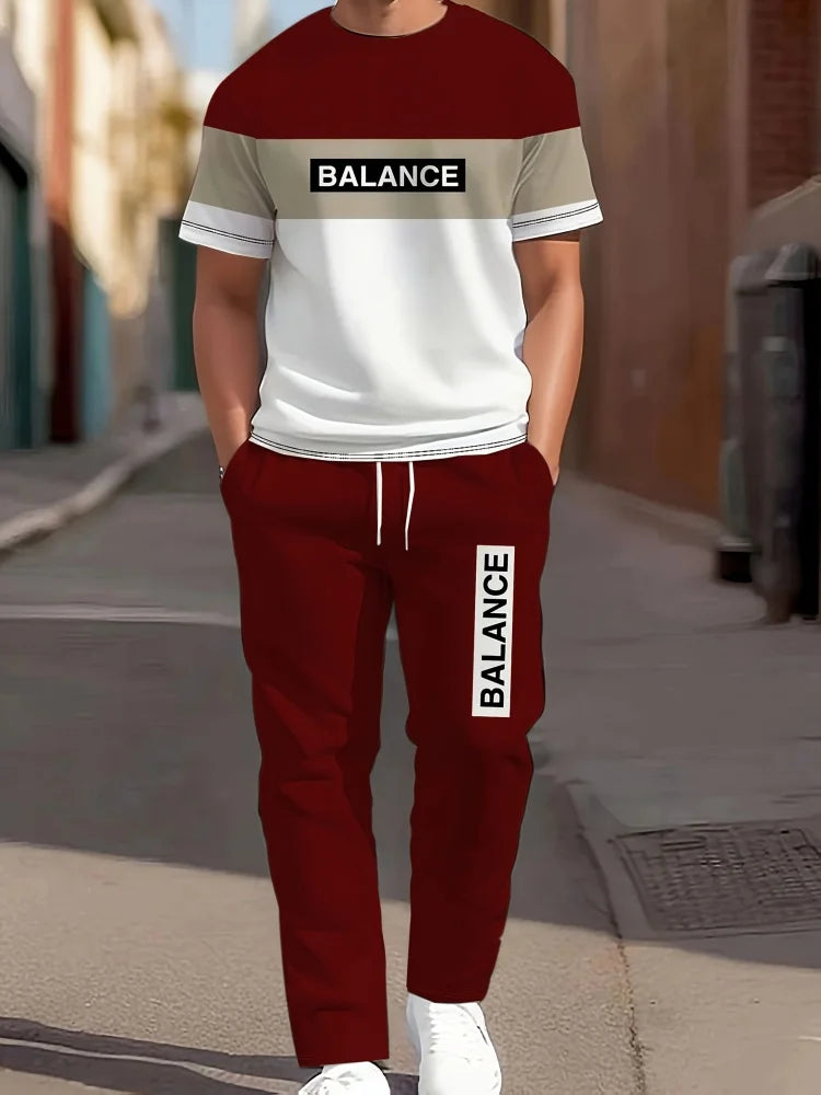 Men's 3D Navy Anchor Print Shirt & Pants Set