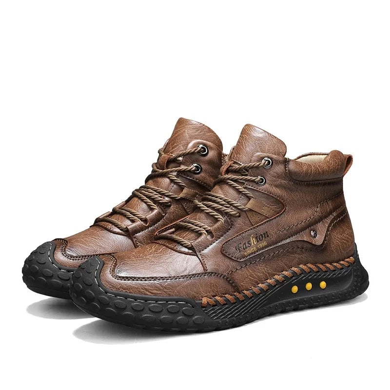 Men's Retro Lace-Up Casual Boots